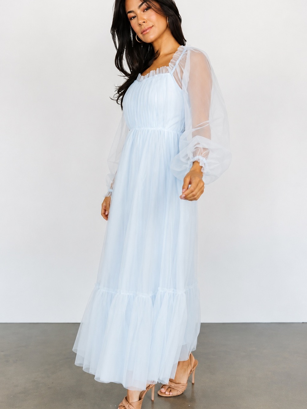 NWT Baby Blue Tulle Maxi Dress Size Small